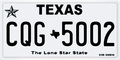 TX license plate CQG5002