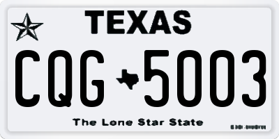 TX license plate CQG5003