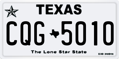 TX license plate CQG5010