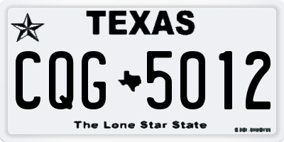 TX license plate CQG5012