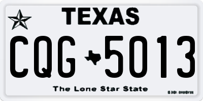 TX license plate CQG5013