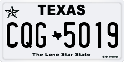 TX license plate CQG5019