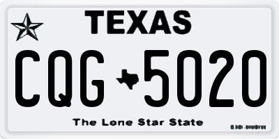 TX license plate CQG5020