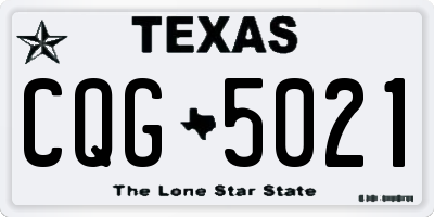 TX license plate CQG5021