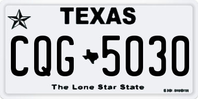 TX license plate CQG5030