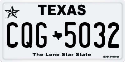 TX license plate CQG5032