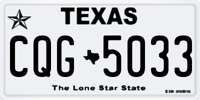 TX license plate CQG5033