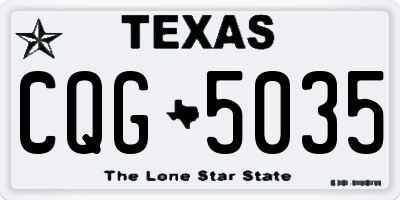 TX license plate CQG5035