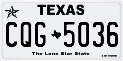 TX license plate CQG5036