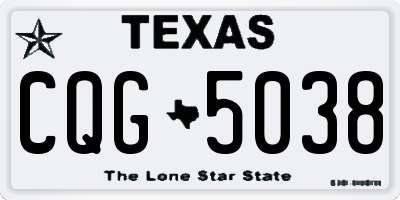 TX license plate CQG5038