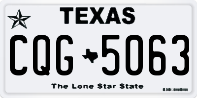 TX license plate CQG5063