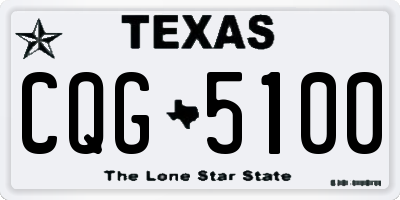 TX license plate CQG5100