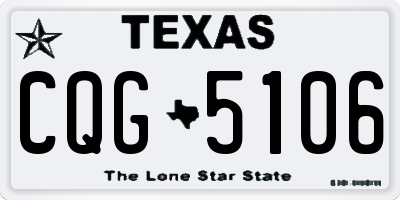 TX license plate CQG5106