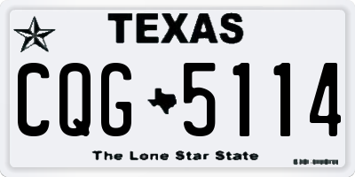 TX license plate CQG5114