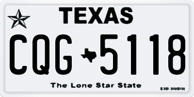 TX license plate CQG5118