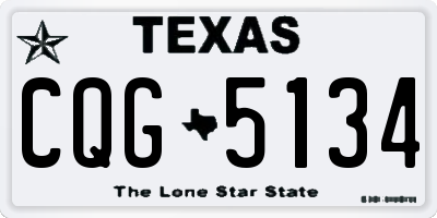 TX license plate CQG5134