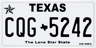 TX license plate CQG5242