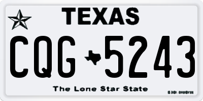 TX license plate CQG5243