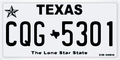 TX license plate CQG5301
