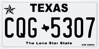TX license plate CQG5307