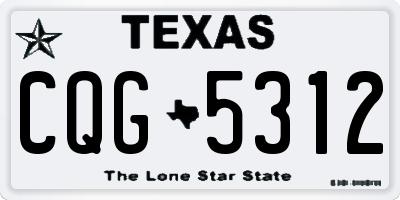 TX license plate CQG5312
