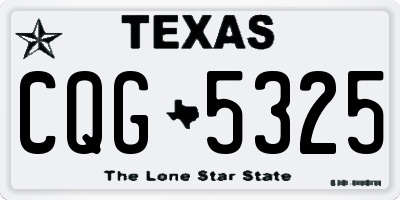 TX license plate CQG5325