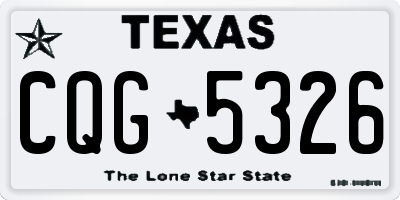 TX license plate CQG5326