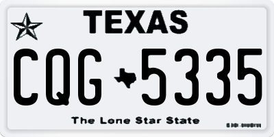 TX license plate CQG5335