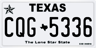 TX license plate CQG5336