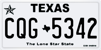 TX license plate CQG5342