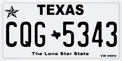 TX license plate CQG5343