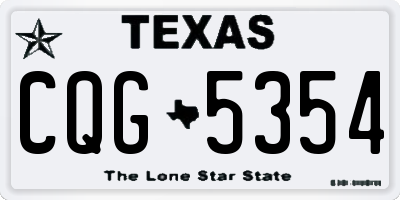 TX license plate CQG5354