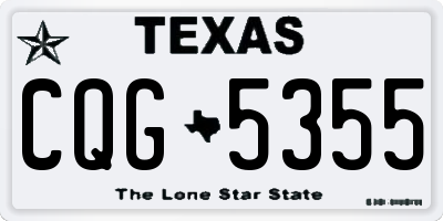 TX license plate CQG5355