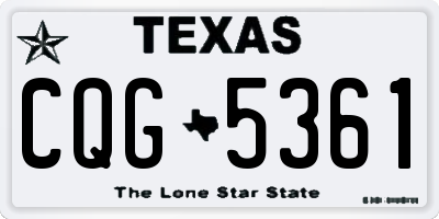 TX license plate CQG5361