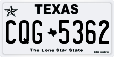 TX license plate CQG5362