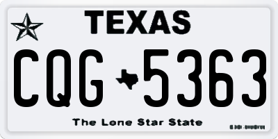 TX license plate CQG5363