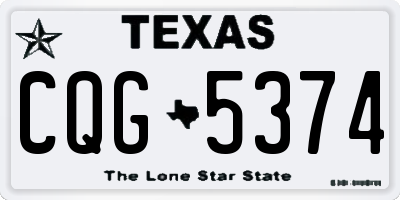 TX license plate CQG5374