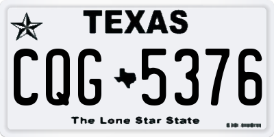 TX license plate CQG5376