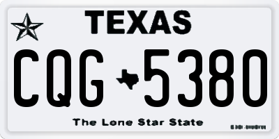 TX license plate CQG5380
