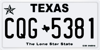 TX license plate CQG5381