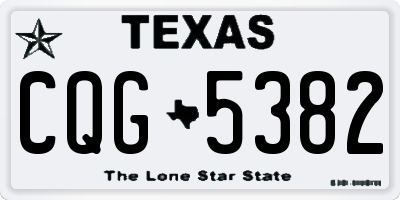 TX license plate CQG5382