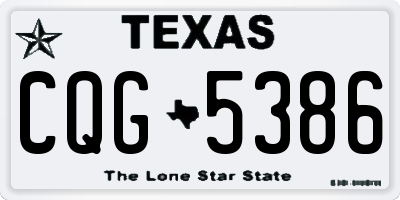 TX license plate CQG5386