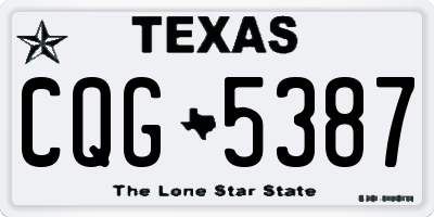 TX license plate CQG5387