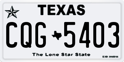 TX license plate CQG5403