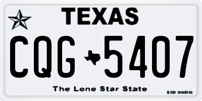 TX license plate CQG5407