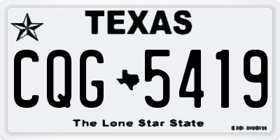 TX license plate CQG5419