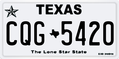 TX license plate CQG5420