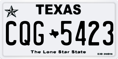 TX license plate CQG5423
