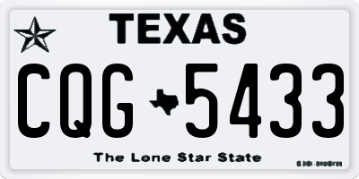 TX license plate CQG5433