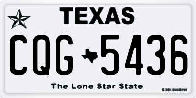 TX license plate CQG5436